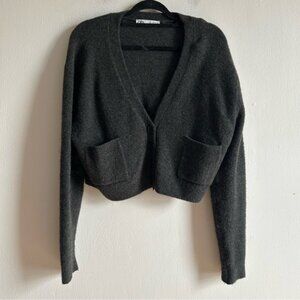 Zara Sz S Wool Blend Grey Relaxed Cardigan Sweater